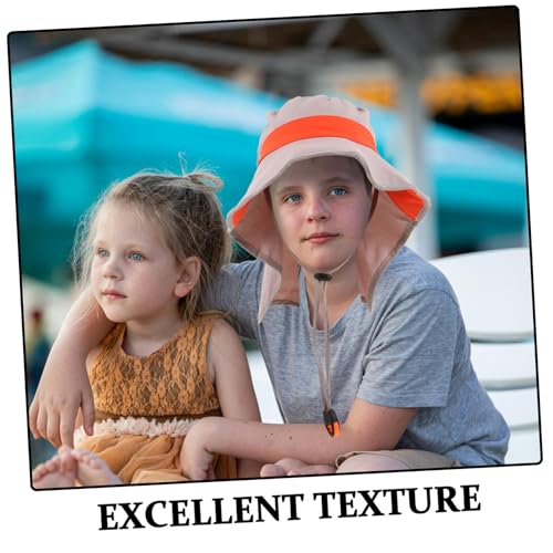 Wakauto 1Pcs Adjustable Wide Brim Bucket Cap for Boys and UV Protection Summer Beach Hat for Fishing and Outdoor Activities Grey3