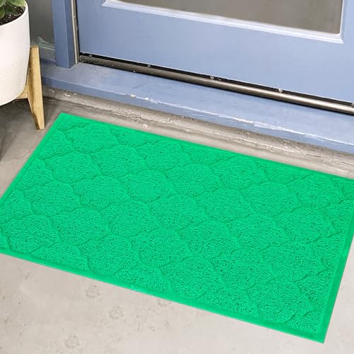 Paillasson vert 45x76 cm uxcell tapis d'entrée uni antidérapant durable