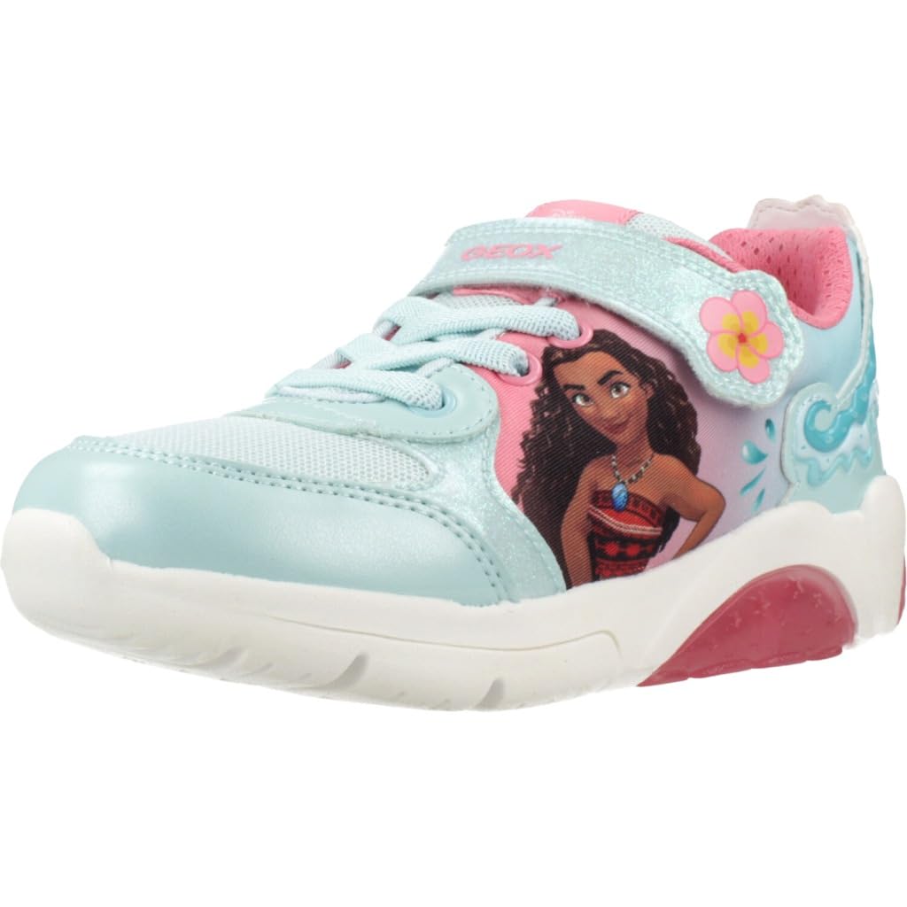 Geox J FADINLIGHT Girl D Trainers, Watersea/Coral, 33 EU