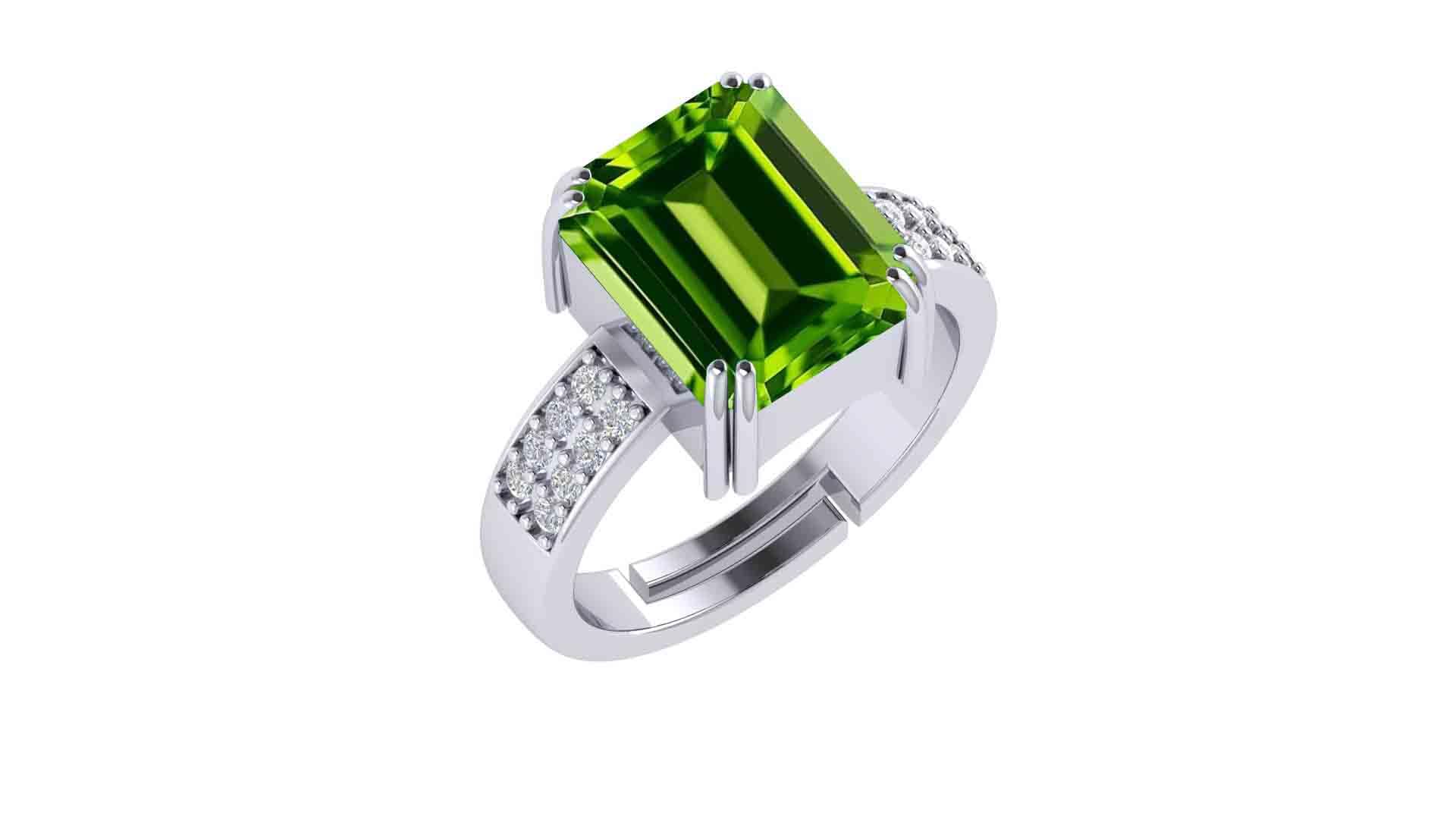 sidharth gems Certified 3.25 Ratti 2.00 Carat A+ Quality Natural Peridot Silver Plated Gemstone Ring For Women's and Men's[SIDHARTH10892]-picture-49