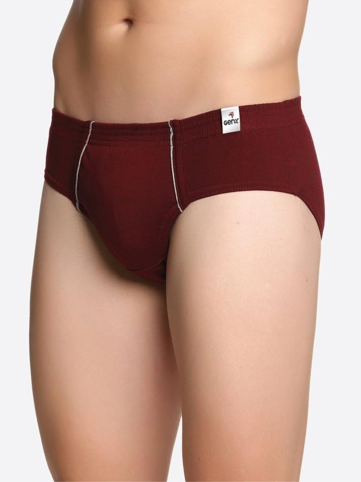 Image of Genx Gusto Men's Brief -Stylish & Comfortable, 100% Combed Cotton Underwear(Pack of 3)(Color May Vary)