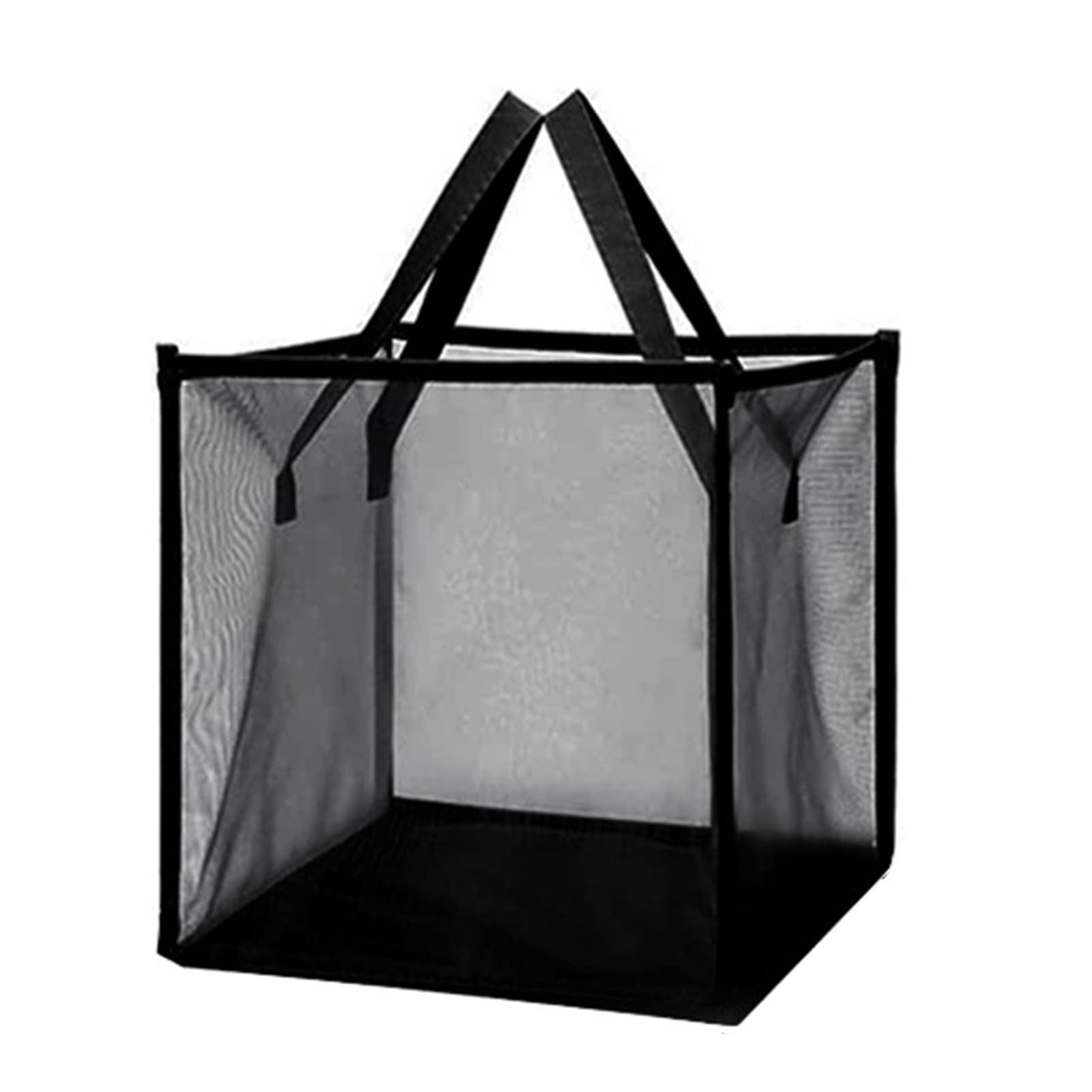 Washing Baskets For Laundry Laundry Basket Large Capacity Square Foldable Side Handles Fine Mesh Transparent Visible Dirty Clothes Sundries Toys Storage Wash Baskets Laundry