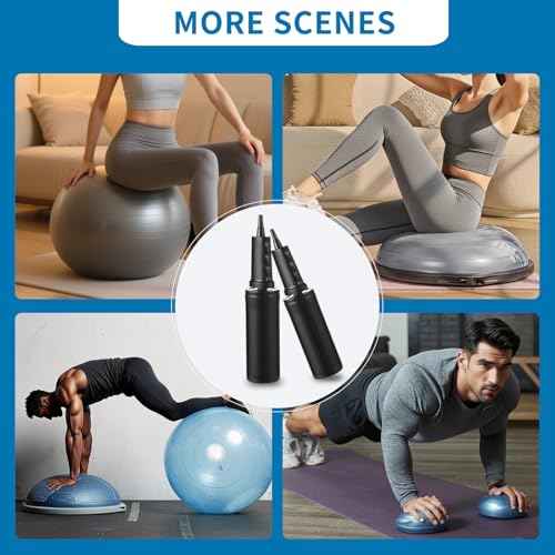 Exercise Ball Pump Compatible with Bosu Balance Trainer, Hand Air Pump for Exercise Ball, Portable Hand Pump for Inflatables, for Fitness and Yoga Balls Inflator