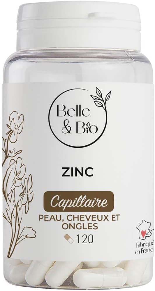 BEAUTY OF THE SKIN & HAIR – Zinc – 120 capsules – 2 months cure – Belle & Bio Food Supplement – Made in France