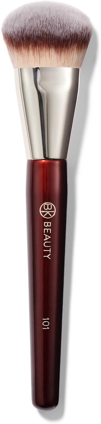 BK BEAUTY BORSTELS – 101 CONTOURED FOUNDATION BORSTEL – Voorgevormde Foundation Brush – Foundation Make-up Borstels – Gezichtsborstel Voor Vloeibare Of Crème Foundations