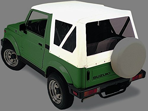 Hansen Styling Parts - Capote de Rechange - Blanche - avec vitres Transparentes - Compatible avec la Suzuki Samurai (1986-2004) - Housse de Rechange pour Capote Souple