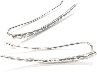 Ear Climber Earrings Long Sterling Silver Climbers Crawler Bar Studs