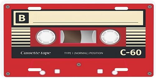 Placa de matrícula de cinta de casete vintage, placa decorativa delantera de automóvil, matrícula de aluminio novedosa placa de metal para mujeres y