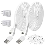 2-Pack-30ft-Power-Extension-Cable-for-Wyze-Cam-PanWyzeCamKasa-CamYi-Dome-HomeFurbo-DogNest-CamOculus-GoBlinkCloud-CamKasaCam-NestCam-IndoorNetvueSCOVEE-USB-Flat-Charging-Charger-Cord