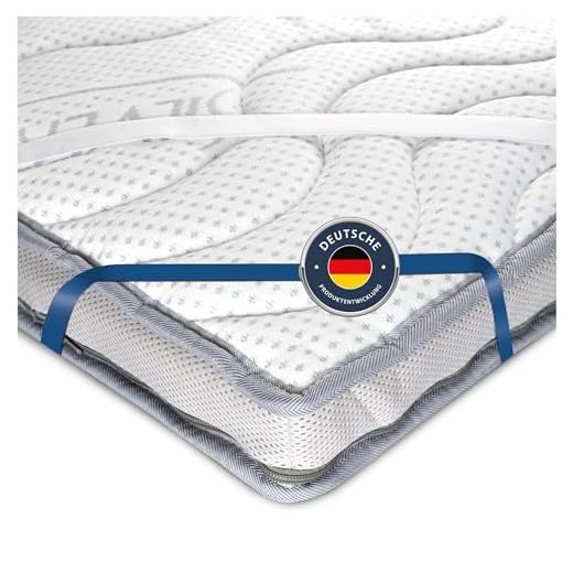 BMM Topper KSCell® Gel-Schaum Matratzenauflage für Matratzen, SilverCare 3D-Klimaband Border Bezug, Härtegrad H2 Soft, Höhe 8cm, 160x200cm