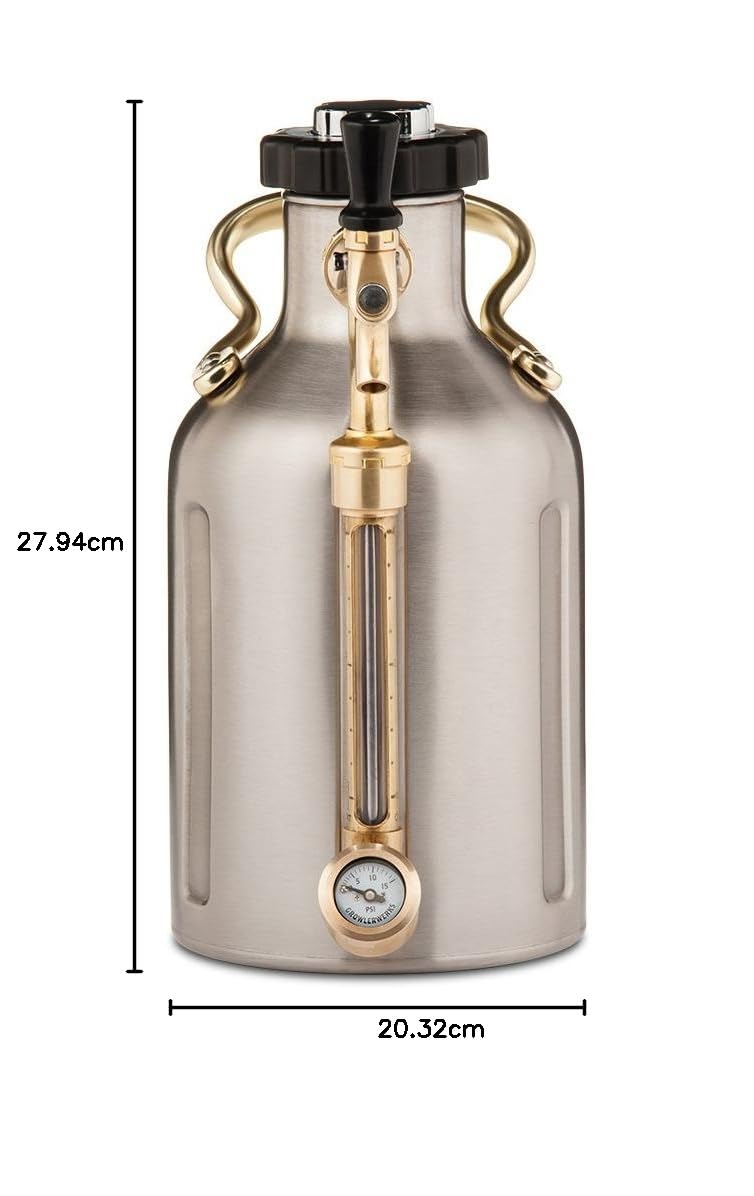 GrowlerWerks uKeg 64 coltivatore pressurizzato per birra artigianale 64 Ounce Acciaio inox