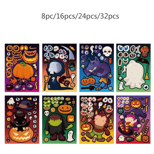 Nueayms YOULIXIAOWU 8/16/24/32X Halloween Stickers Self-Adhesive Labels Pumpkins Stickers Decorative Stickers Halloween Window Stickers thumb #4