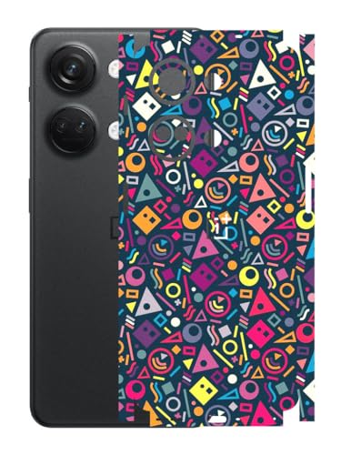 Image of AtOdds - Compatible for ONEPLUS NORD 3 (5G) Mobile Back Skin Sticker - Lamination - Film Wrap (Coverage - Back+Camera+Sides) (Design - Shapes Graffiti)