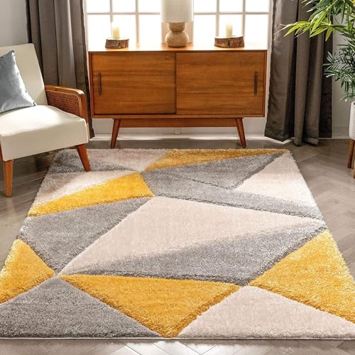Image of Shaggy Carpet for Living Room 4 X 6 FEET Fluffy Plush Area Rug, Thick Fur Floor Carpet Modern Cozy Rug for Home Decor, Kids Room Bedside Hall, Durable Comfortable Shaggy Rug (Gold)