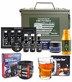 Gift for Men | 50 Cal Metal Ammo Cans Gift Box Shaving Grooming Set Collection for Him | Fathers Day