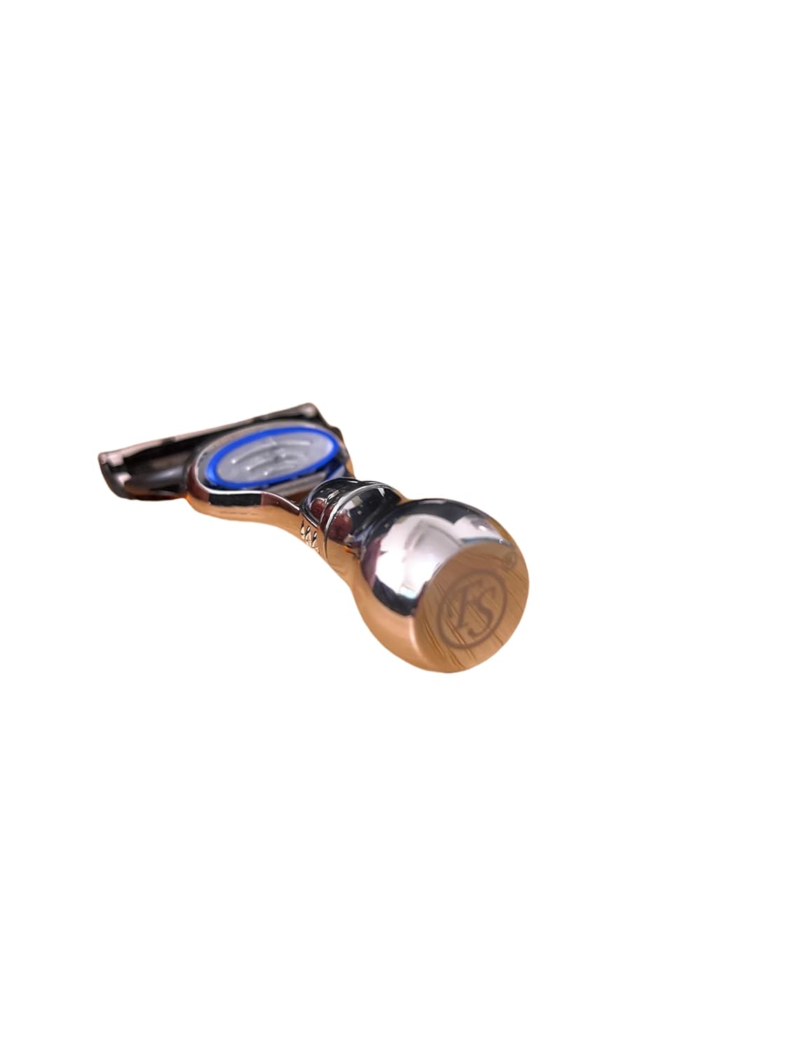 Men's Mini Chrome Metal Handle Travel Razor 5-Blade Razor with Precision Trimmer