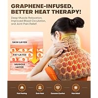 Graphene-Infused Weighted Heating Pad, Effective Pain Relief Instant Heating Pads for Neck and Shoulders and Back, Ergonomic Heated Wrap w/ 6 Heat Options 4 Auto Timer, Christmas Gifts for Women Men - Image 5