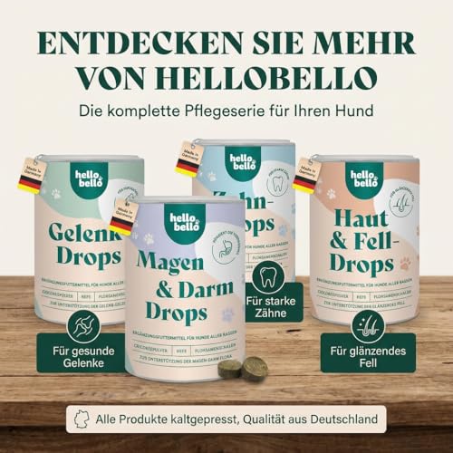 HELLOBELLO Kaltgepresste Magen Darm Drops Hund 350g für die Darmflora
