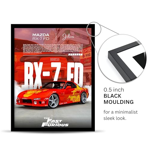 Image of Posternet MAZDA RX-7 FD Wall Poster Frames | 8 X 12 inch | Fast and Furious Themed JDM Cars | Hanging Wall Artwork Frames for Living Room, Bedroom, Office and Etc