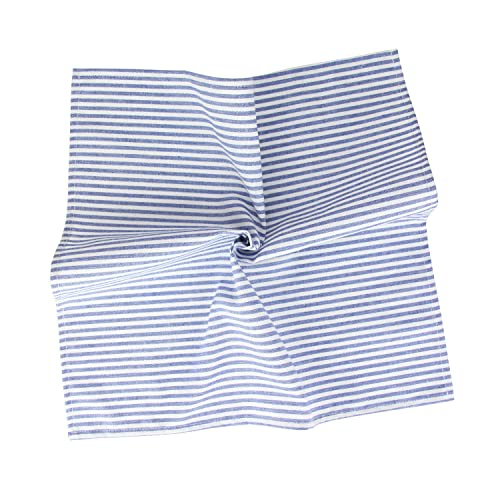 Servilletas de tela de lino y algodón a rayas de 17x17, servilletas azules para hogar, juego de 12 6