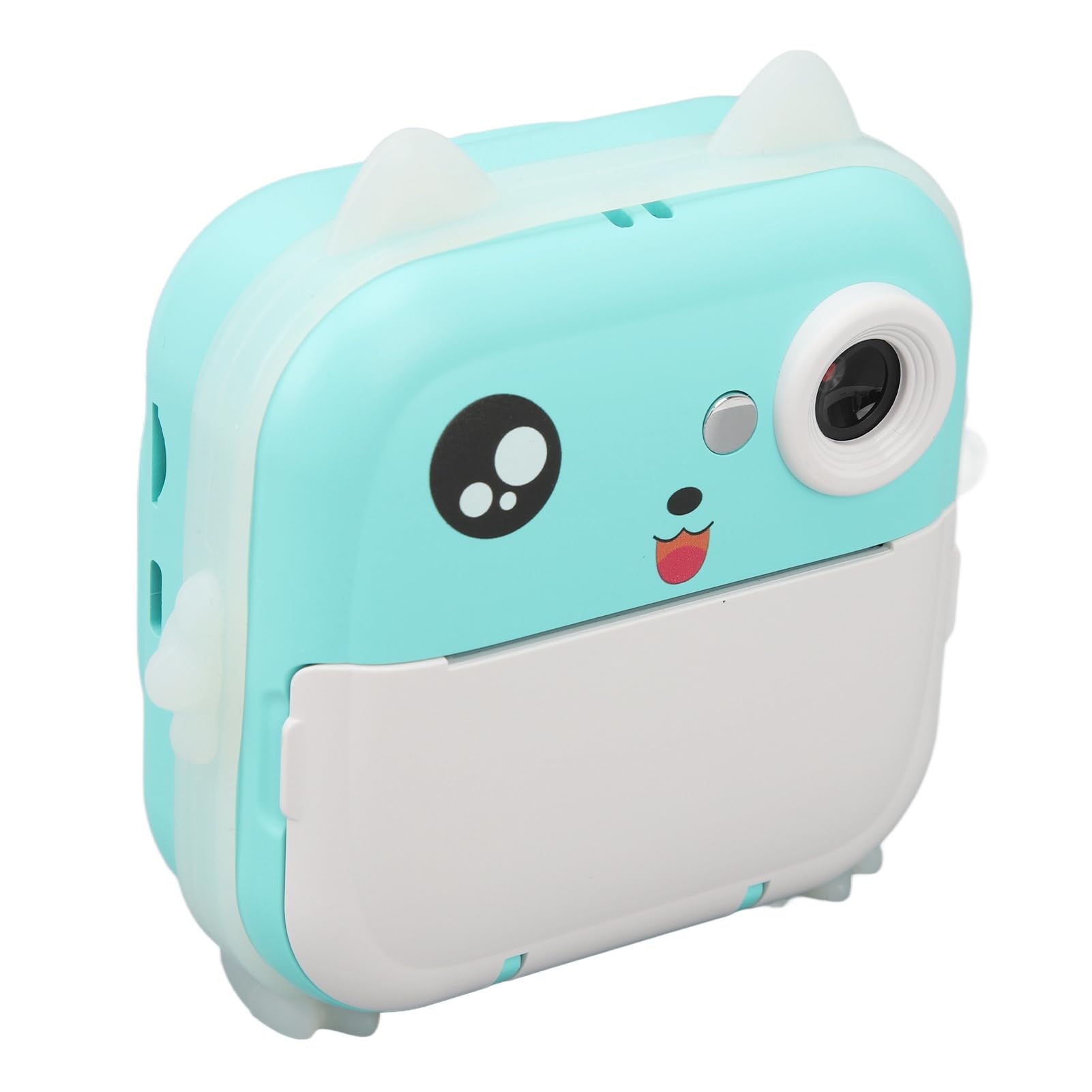 Niedliche Druckkamera 24 MP, Multi-Zoom, Cartoon-Smart-Kids-Sofortbildkamera mit Thermodruck, HD-IPS-Bildschirm, Umweltfreundliches Material fürab 3 Jahren (Blue)