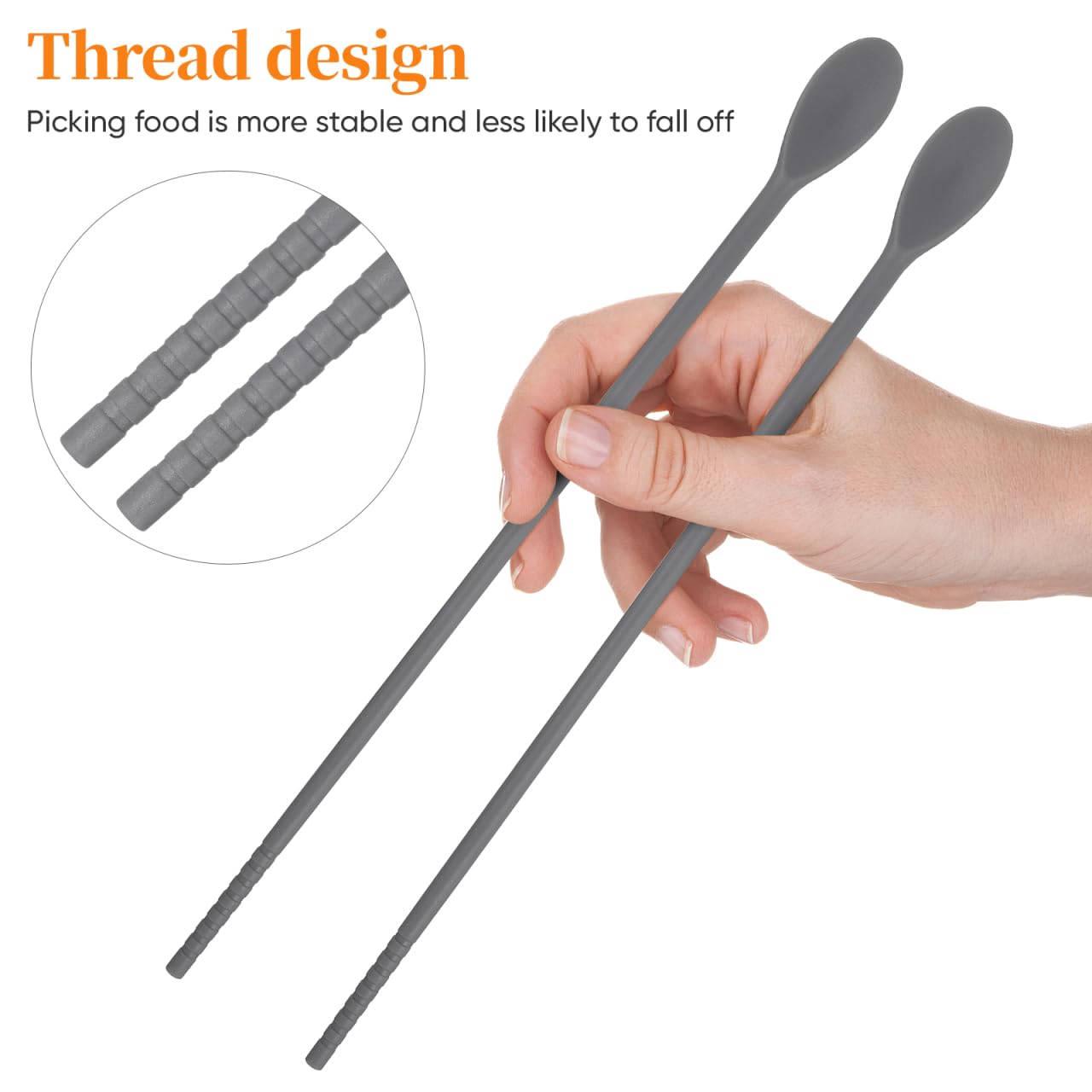 Silicone Chopsticks & Stirring Spoon - 2 Pairs -6 Silicone Chopsticks & Stirring Spoon - 2 Pairs -6
