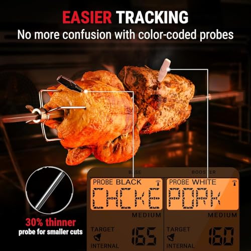 Image of TempPro TempSpike Wireless Meat Thermometer Digital with 2 Probes | 2000FT Range, Ultra-Thin Meat Probe, Temperature Alarm For Smoker, BBQ, Grill, Turkey, Previously ThermoPro