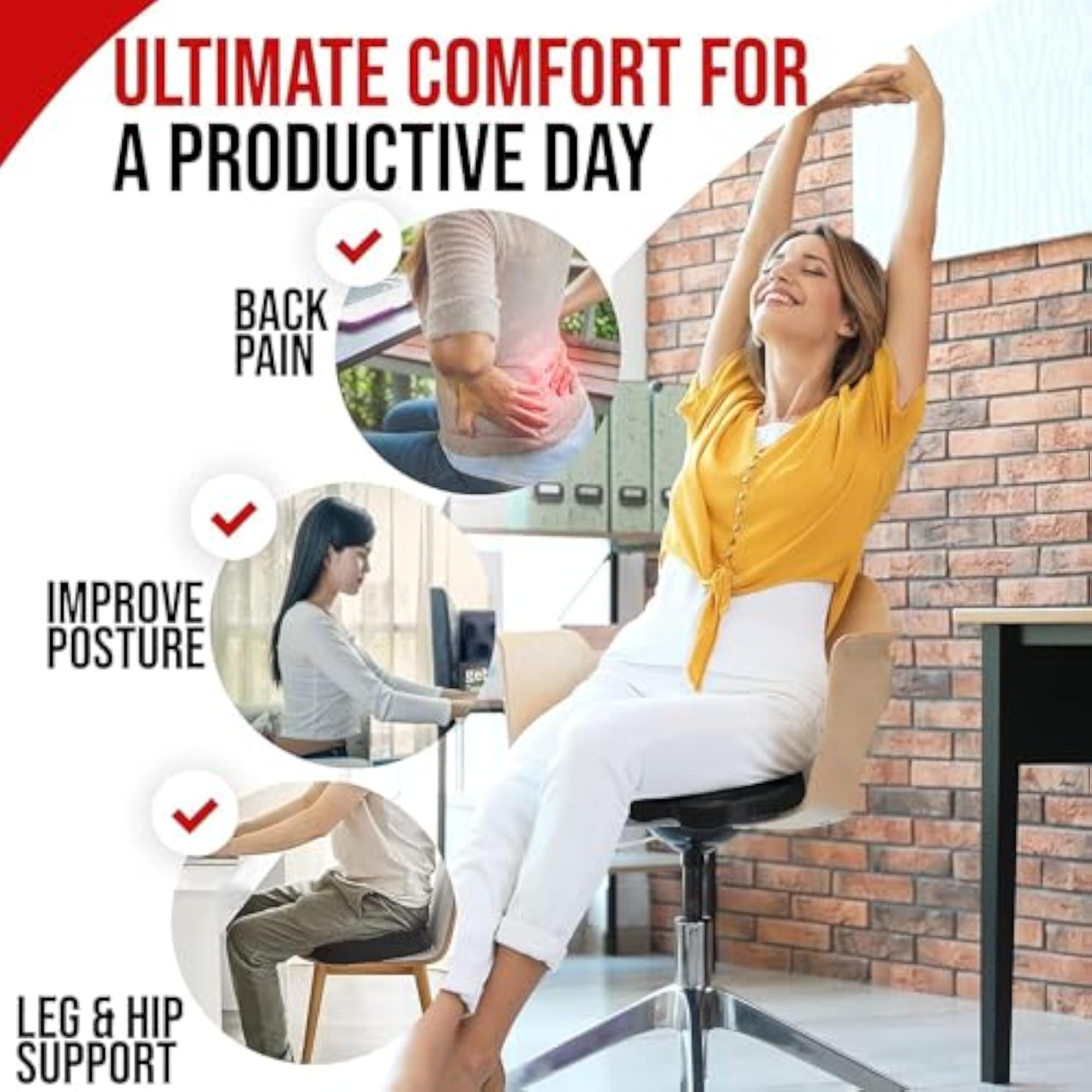 Car Backrest Support Chair and Car Seat for Back Pain