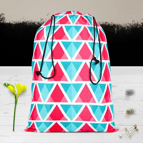 Image of ArtzFolio Abstract Triangles D1 | Reusable Sack Bag | Bag for Gym, Storage, Vegetable & Travel