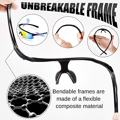Image of Cycling Glasses, TR90 Unbreakable Frame Polarized Anti-UV400 Sports Sunglasses