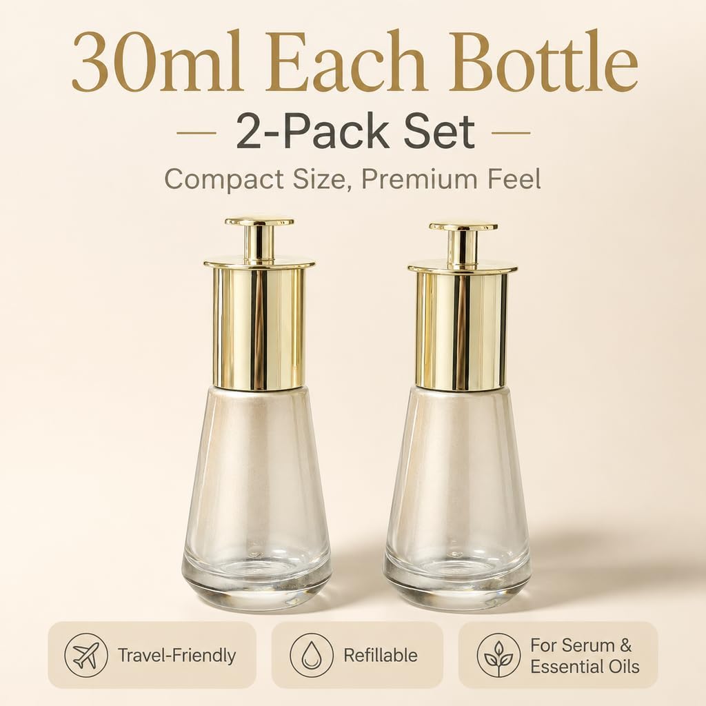 1oz Glass dropper bottle,refillable perfume vanilla extract(Gold)