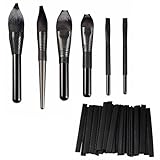CLOTHOBEAUTY 30 pcs Pro makeup brushes pen guard protector meshes cover set, black sleeves(for medium/large sizes brushes)