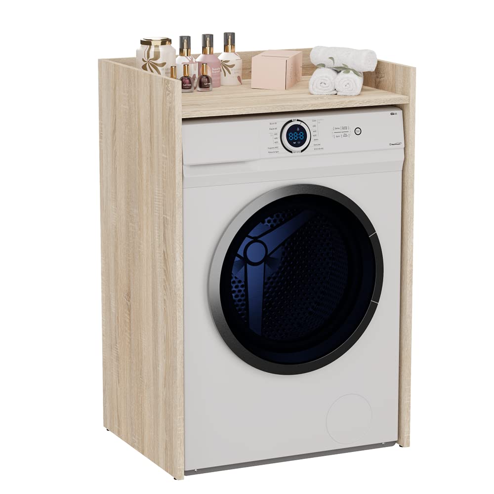 Wasmachine kast wasdroger - ombouw meubel wasmachine wasdroger - 190 cm hoog - wit