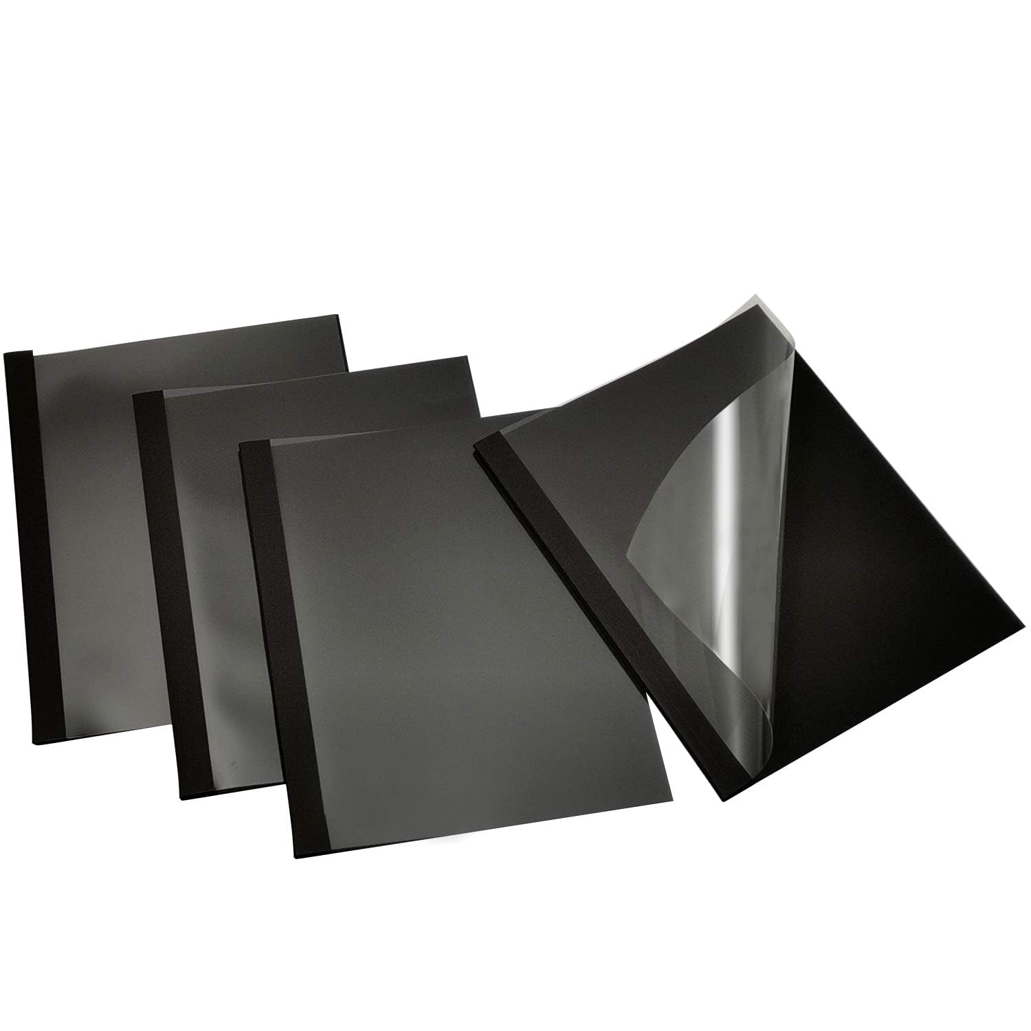 RAYSON Cubiertas térmicas de 3 mm, encuaderna hasta 25 hojas A4, transparente/negro, pack de 25