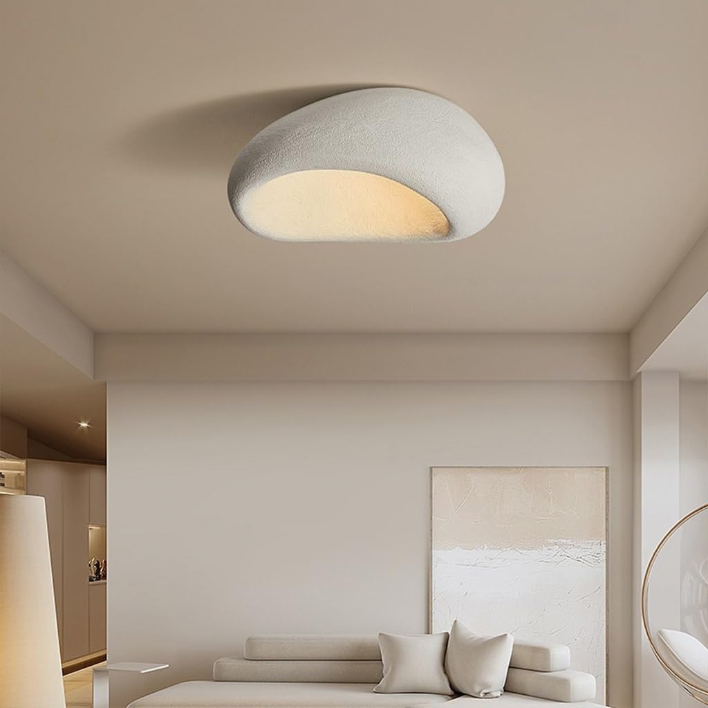 KXEcoLife Creative Simulated Stone Pendant Light, E27 Resin Ceiling Lamp, Modern Chandelier for Dining Room, Living Bedroom - Stylish Fixture (A, 60)