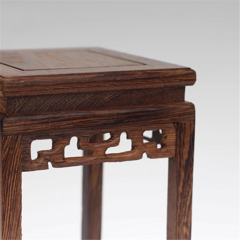 Support à bonsaï Tabouret carré en forme de vase Bonsaï, support à thé en bois, décoration for la maison et le bureau(Grand)