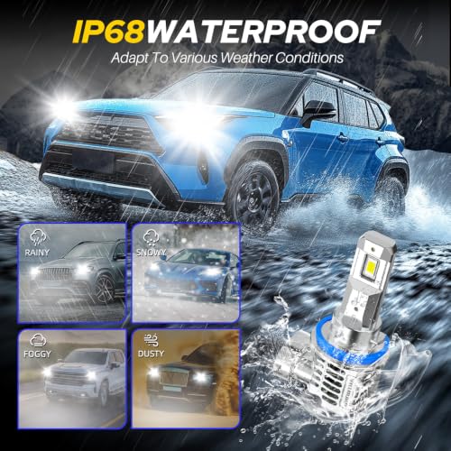 Image of AUTOONE H11 /H9 /H8 LED Bulbs, 960000LM Super Brightness 6500K White,1:1 Size