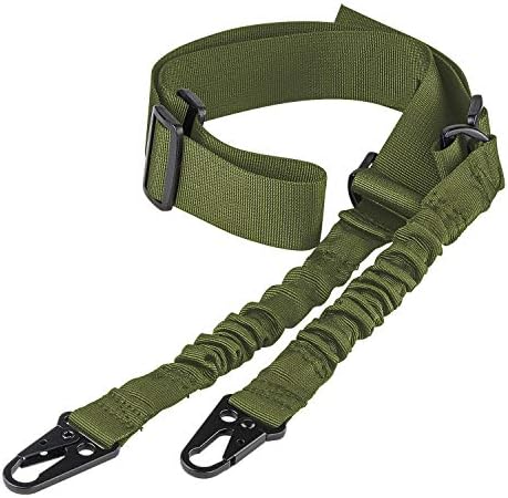 CVLIFE 2 Point Rifle Sling with Metal Hook Adjustable Traditional Gun Sling Army Green