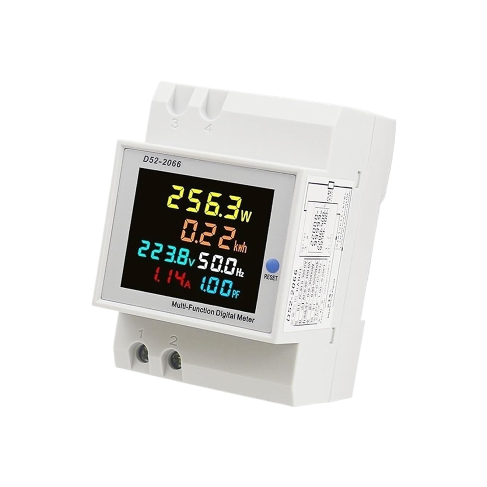 Jednofazowy licznik energii, monitor zużycia energii na szynie DIN, AC 40-300 V, 100 A, woltomierz, amperomierz, wat, kwh, częstotliwość, miernik mocy