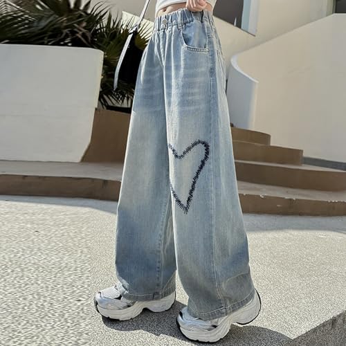 Girl's Cargo Parachute Pants Ripped Raw Hem Button Hip Hop Streetwear Tummy Control Girls Low Rise Jeans3