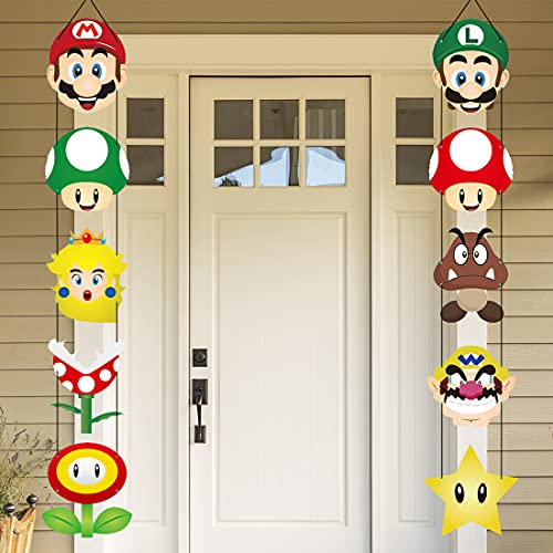 Anime Games Happy Birthday Banner Spiele zum Aufhängen Geburtstag Veranda Schild für drinnen und draußen Happy Birthday Party Dekration Supplies Party Hintergrund Cover