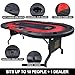 GUTSHOT Foldable Poker Table for 10 Players with Dealer Tray - Premium Soft-Padded Armrest, Individual Cup Holders - Crafted with Durable Materials, Long-Lasting Poker Table (Red)