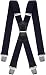Mens Suspenders X Style Very Strong Clips Adjustable One Size Fits All Heavy Duty Braces (Navy Blue)