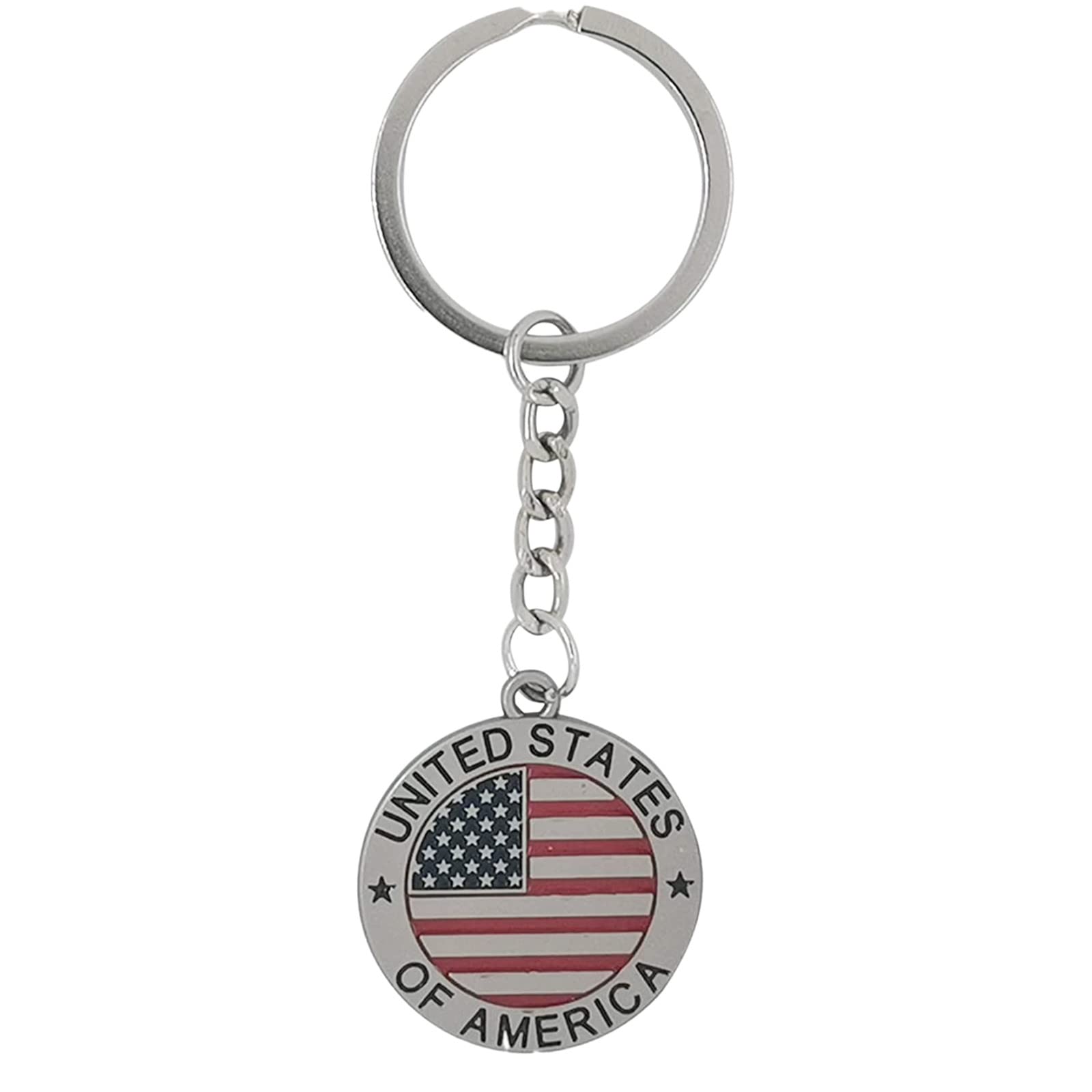 Rosmall Keychain Accessory Car Pendant American Flag Key Ring Flag Keychain Patriotic US Keyrings Metal Key Rings Souvenir Gifts for 4th of July, Labor Day, Veterans' Day