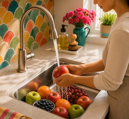 Image of Stainless Steel Kitchen Sink 21x18 Inch | Single Bowl Sink for Modular Kitchen | With Stainless Steel Waste Coupling & PVC Pipe | Heavy Duty Finish