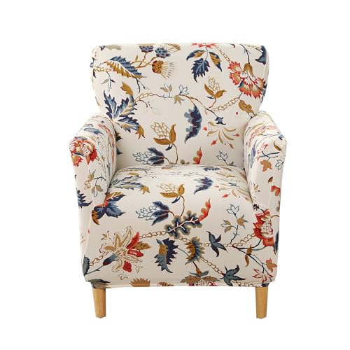 CRFATOP Printed Stretch Chair Slipcovers with Arms for Living Room 1 Piece Accent Chair Covers Soft Banquet Chair Covers Saucer Armchair Furniture Protector Office Reception Reading Sofa,A44