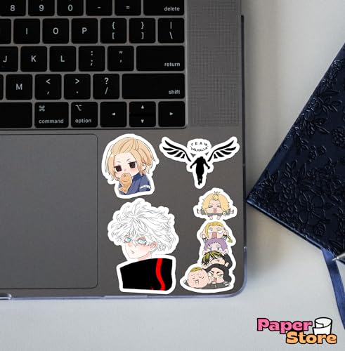 Image of Paper9store Pack of 80+ Tokyo Revengers Stickers for Laptop, Phone Case, Guitar, Bike, Pc, Scrapbook etc. Waterproof Glossy Laminated Residue Free Anime Stickers