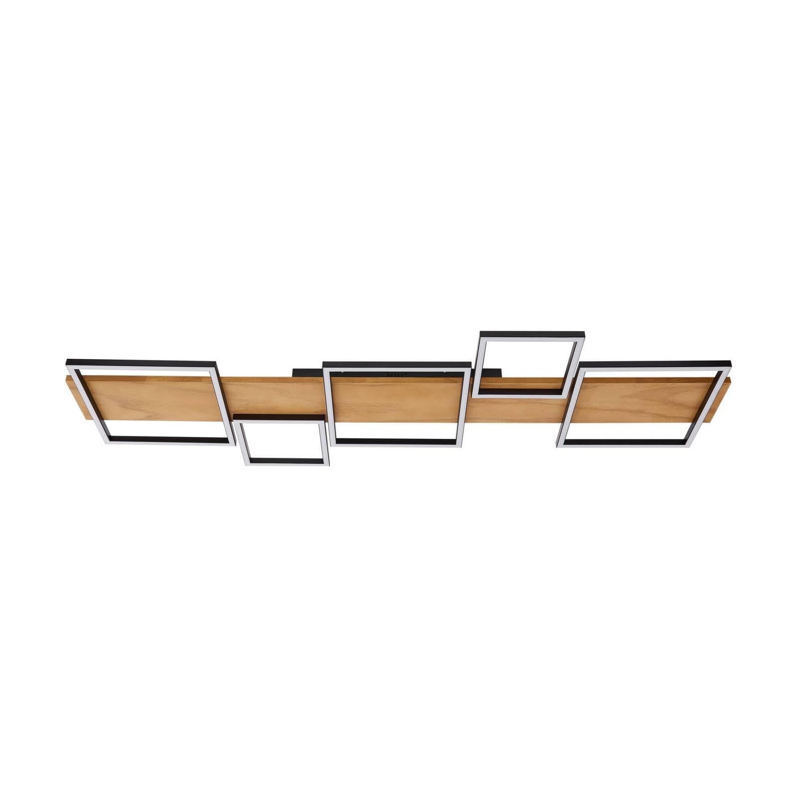 Lindby Plafoniera LED dimmerabile (Moderno) colore Ocra, in Legno ad es. Soggiorno & Sala da pranzo lampadina inclusa lampada plafoniera