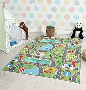 The Carpet 351 Green140x200 Kinder Spielteppich