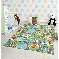 Happy Life Tapis Jeu Safari, Gris, 160 Cm Ronde - Tapis enfant